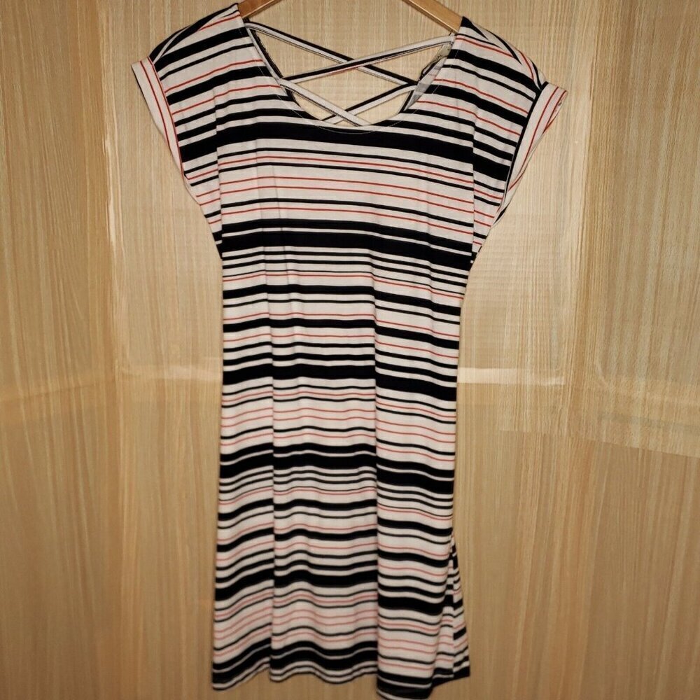 LCW Casual T-shirt Striped Mini Dress Small